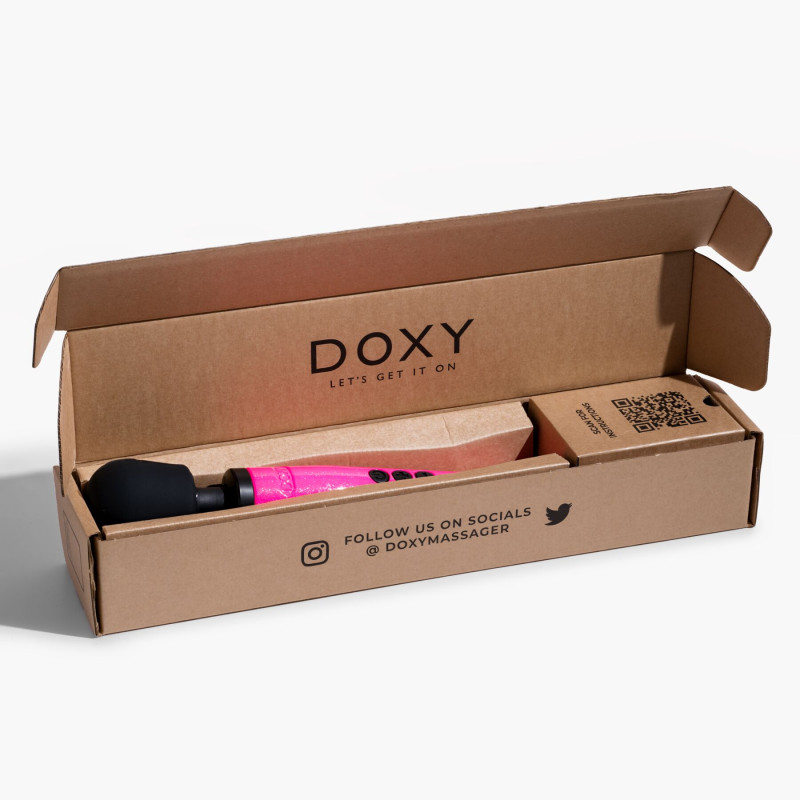 Вібромасажер DOXY Die Cast Massager Hot Pink, потужний, живлення 220В, металевий корпус