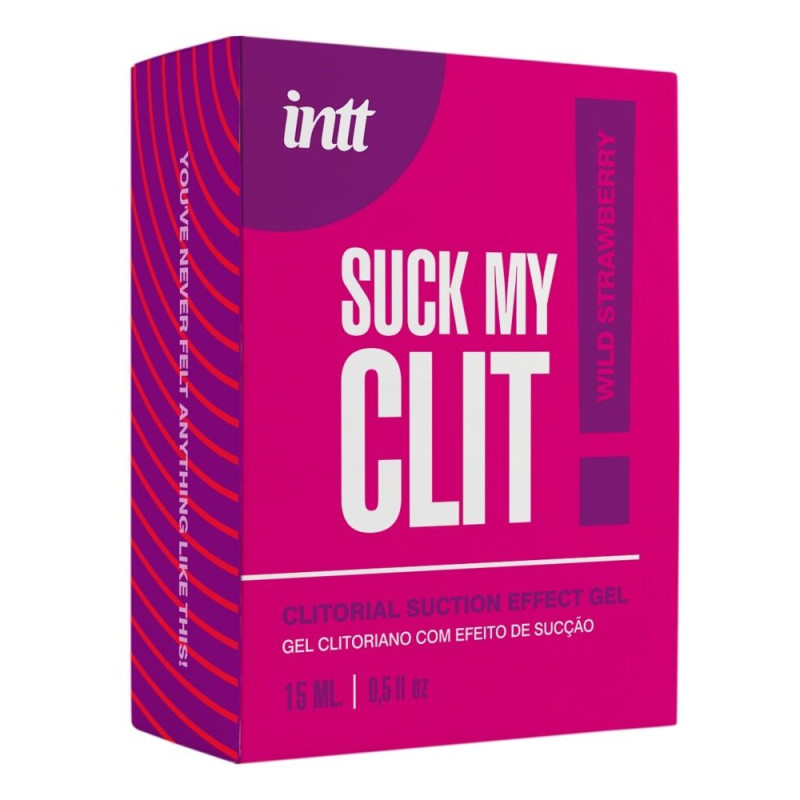 Смоктайзер для клітора Intt Suck My Clit – Wild Strawberry (Суниця),15 мл, гель з ефектом посмоктування