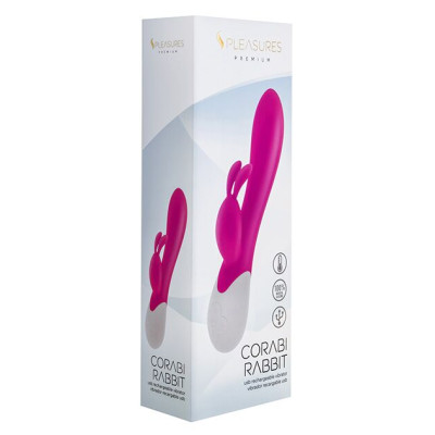 Вібратор-кролик S Pleasures Premium Corabi Rabbit, рожевий, вушка для клітора, 16 режимів, нагрівання