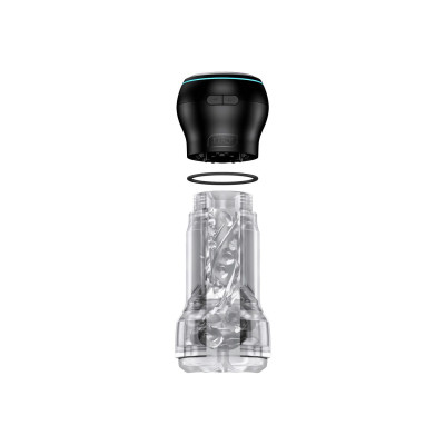 Мастурбатор Kiiroo Feel Pocket Crystal із всмоктувальною інтерактивною насадкою PowerBlow Combo Set