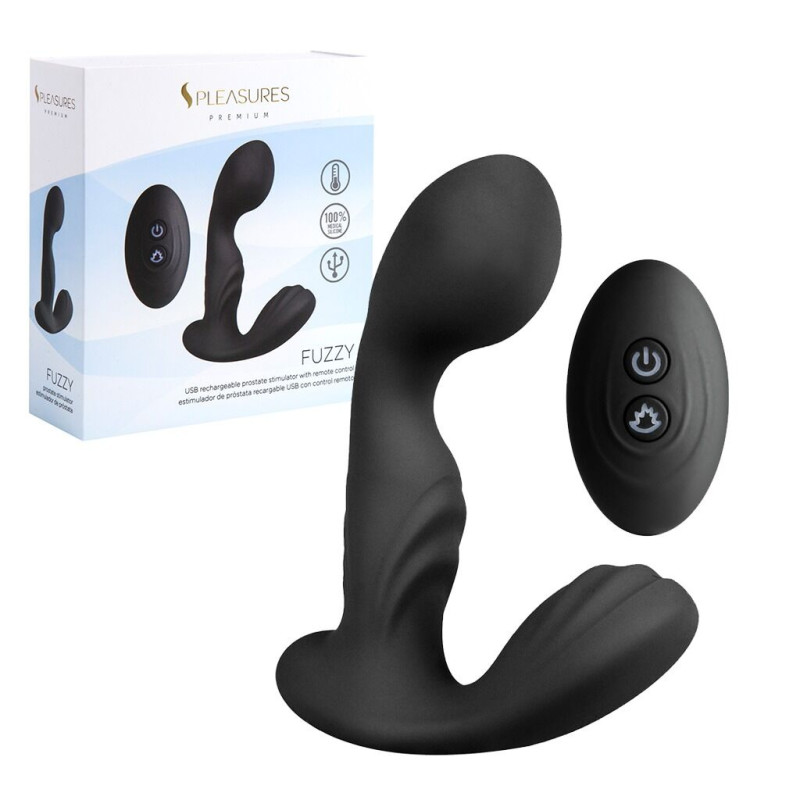 Вібромасажер простати S Pleasures Premium FUZZY, чорний, з рельєфом, 10 режимів вібрації, нагрівання