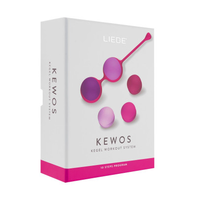 Вагінальні кульки Liebe Kewos - Cerise/Candy Violet, 5 кульок в комплекті, 15, 25, 35, 45 і 55 г