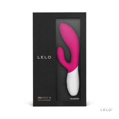 Вібратор-кролик LELO Ina Wave 2 Cerise, що манить рух стовбура + вібрації