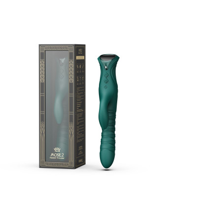 Пульсатор-кролик із вібрацією Zalo Mose 2 Turquoise Green