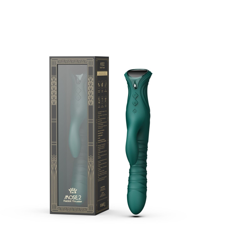 Пульсатор-кролик із вібрацією Zalo Mose 2 Turquoise Green