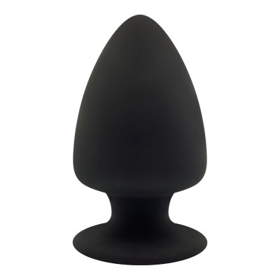Анальна пробка SilexD (Model 1 size L) двошарова, чорна, силікон+Silexpan, 11х6.2 см