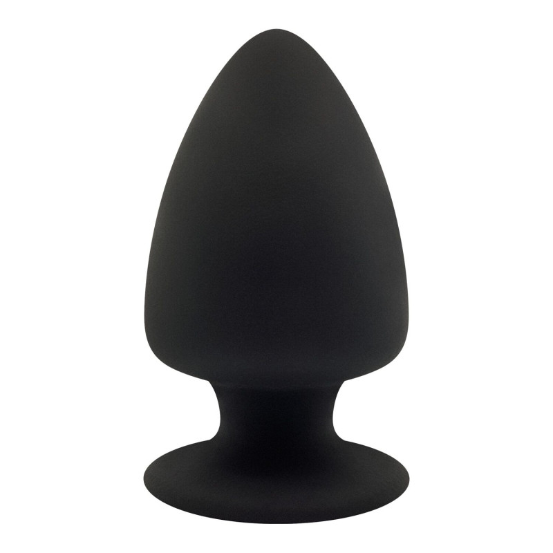 Анальна пробка SilexD (Model 1 size L) двошарова, чорна, силікон+Silexpan, 11х6.2 см