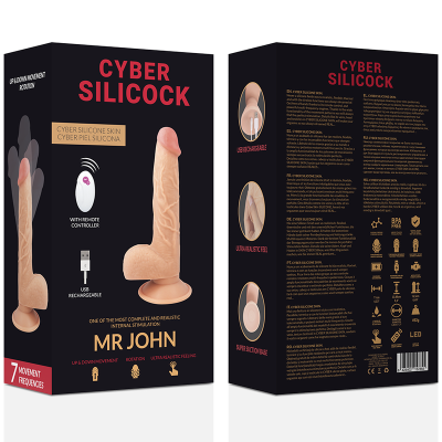 Фалоімітатор з рухливою голівкою та фрикціями Mr John CYBER SILICOCK (Іспанія)