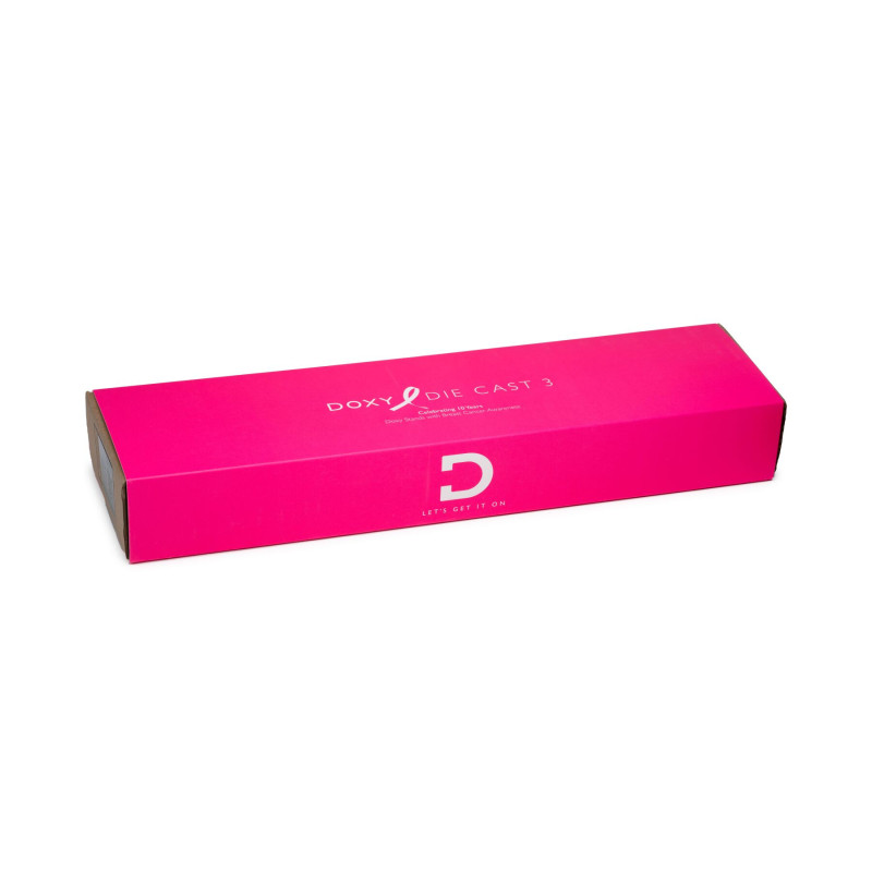 Вібромасажер DOXY Die Cast 3 Hot Pink, потужний, живлення 220В, металевий корпус