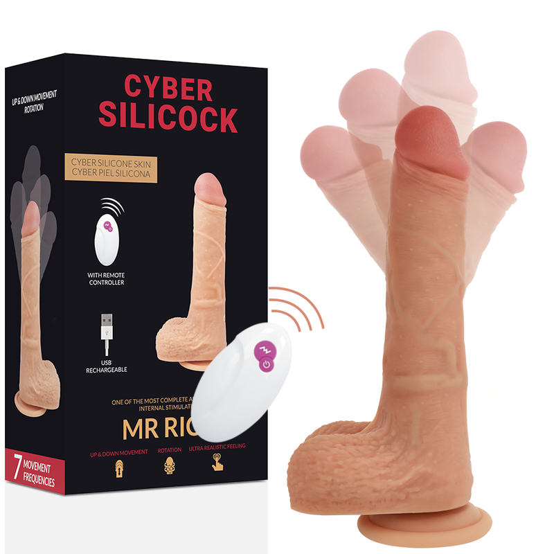 Фалоімітатор з рухливою голівкою та фрикціями Mr Rick CYBER SILICOCK (Іспанія)