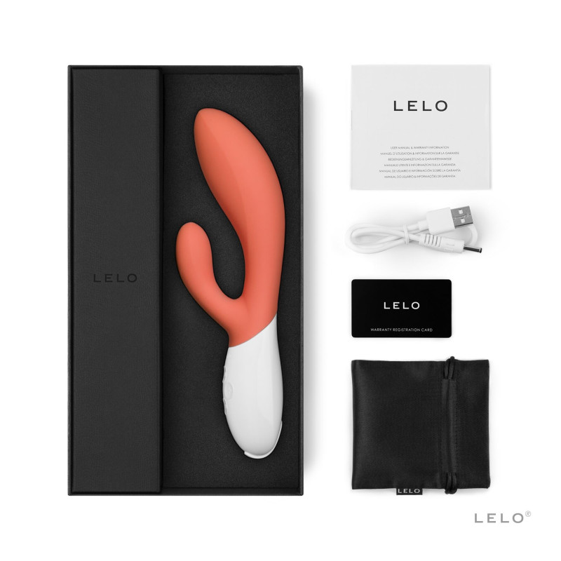 Вібратор-кролик LELO Ina 3 Coral, 10 режимів вібрації, потужний двигун