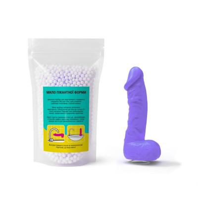 Крафтове мило-член із присоскою Чистий Кайф MEDIUM Violet, натуральне