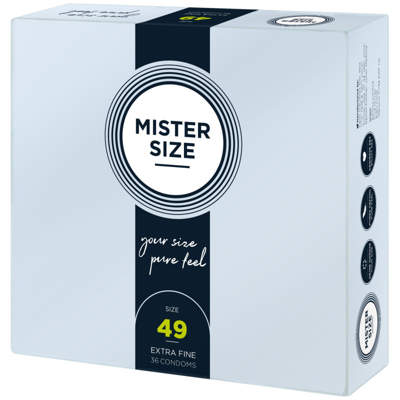 Презервативи Mister Size – Pure Feel – 49 (36 шт), товщина 0.05 мм