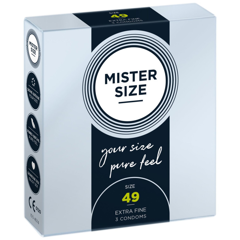 Презервативи Mister Size – Pure Feel – 49 (3 шт), товщина 0.05 мм