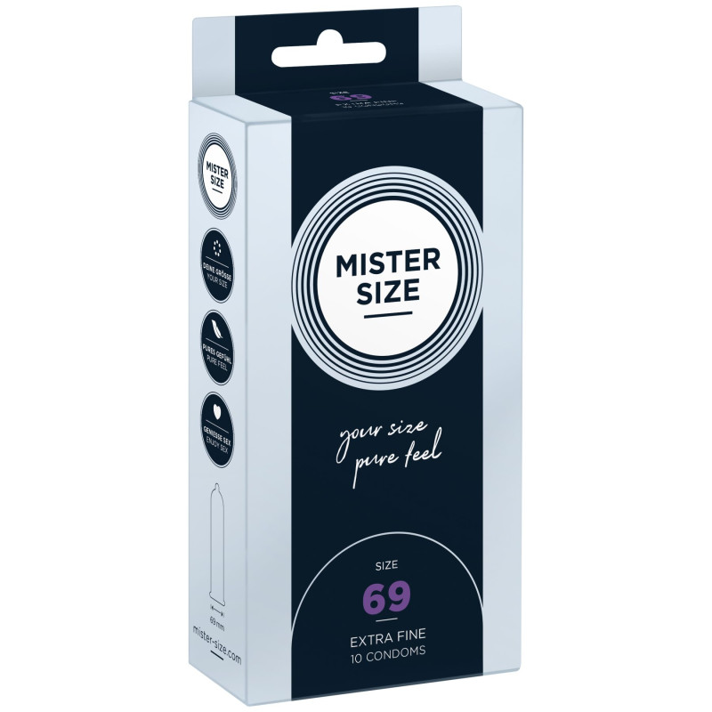 Презервативи Mister Size – Pure Feel – 69 (10 шт), товщина 0.05 мм
