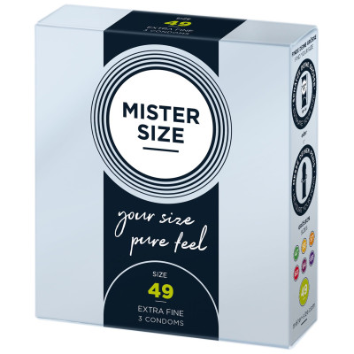 Презервативи Mister Size – Pure Feel – 49 (3 шт), товщина 0.05 мм