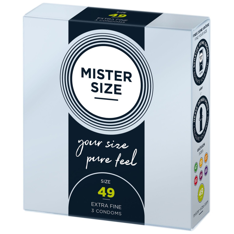 Презервативи Mister Size – Pure Feel – 49 (3 шт), товщина 0.05 мм