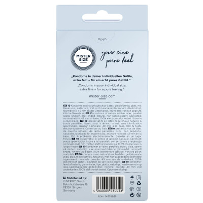 Презервативи Mister Size – Pure Feel – 49 (10 шт), товщина 0.05 мм