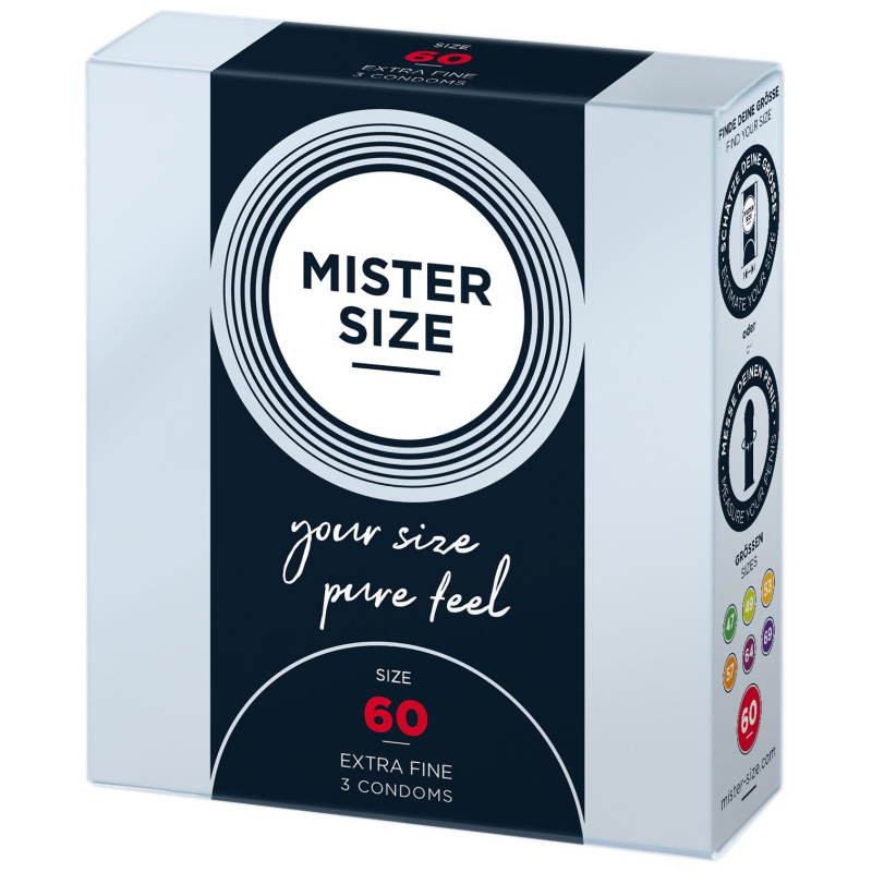 Презервативи Mister Size – Pure Feel – 60 (3 шт), товщина 0.05 мм