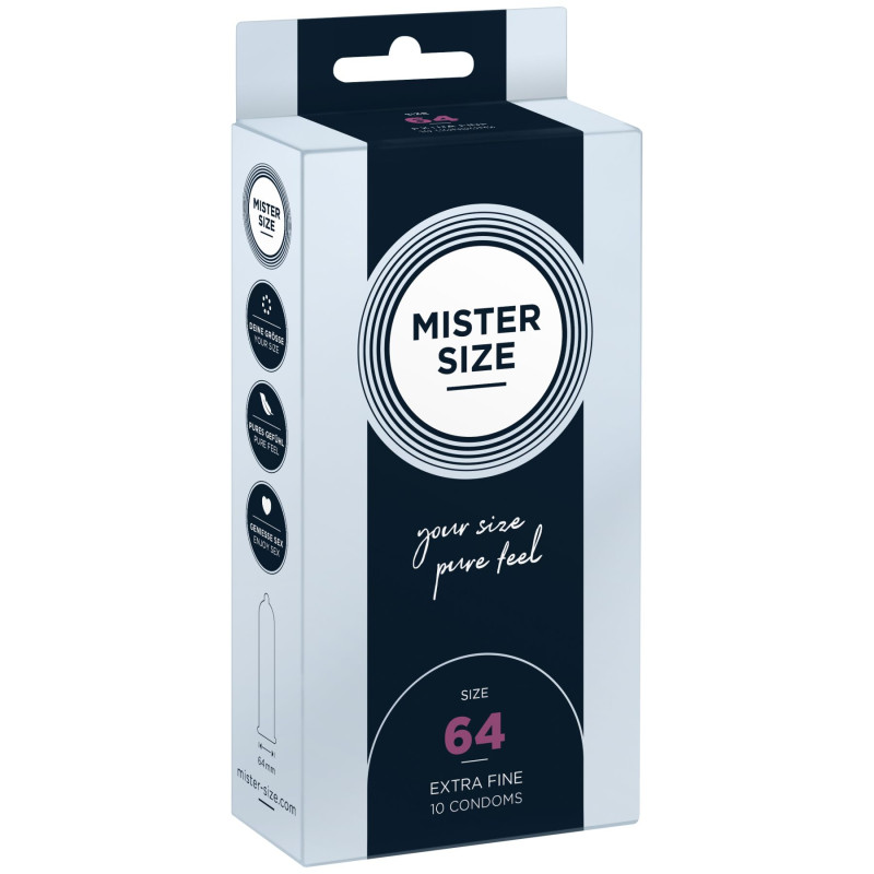Презервативи Mister Size – Pure Feel – 64 (10 шт), товщина 0.05 мм