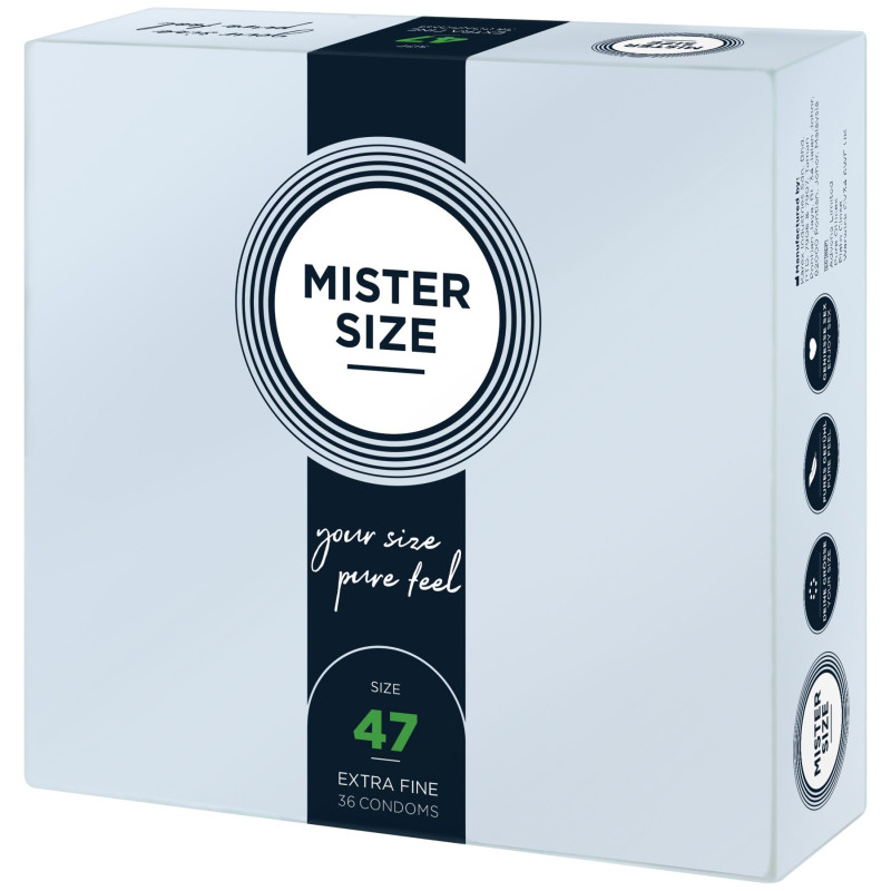 Презервативи Mister Size – Pure Feel – 47 (36 шт), товщина 0.05 мм