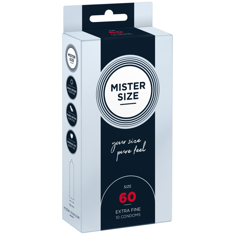 Презервативи Mister Size – Pure Feel – 60 (10 шт), товщина 0.05 мм
