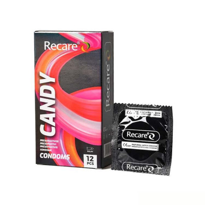 Презервативи Holographic Recare Delay Candy Condoms 12 шт, пролонгуючий ефект, цукерковий аромат
