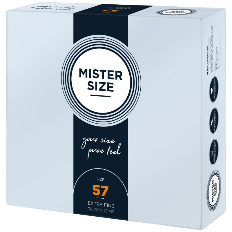 Презервативи Mister Size – Pure Feel – 57 (36 шт), товщина 0.05 мм
