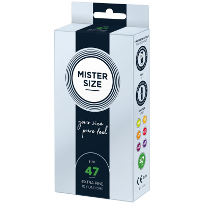 Презервативи Mister Size – Pure Feel – 47 (10 шт), товщина 0.05 мм