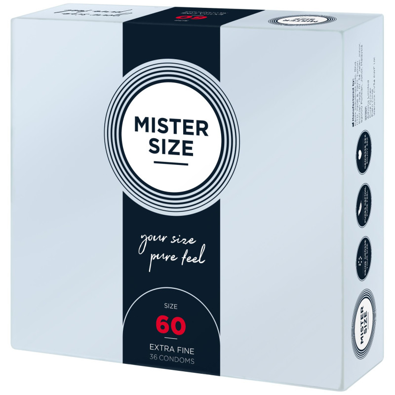 Презервативи Mister Size – Pure Feel – 60 (36 шт), товщина 0.05 мм