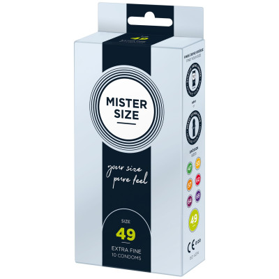 Презервативи Mister Size – Pure Feel – 49 (10 шт), товщина 0.05 мм