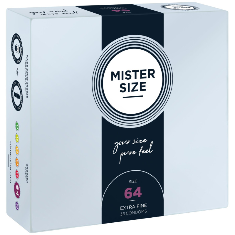 Презервативи Mister Size – Pure Feel – 64 (36 шт), товщина 0.05 мм