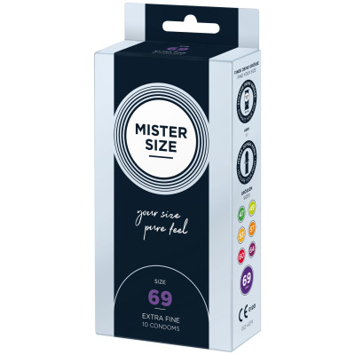 Презервативи Mister Size – Pure Feel – 69 (10 шт), товщина 0.05 мм