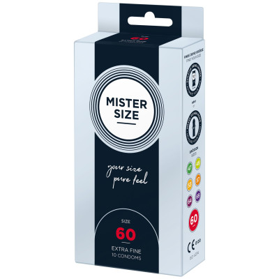 Презервативи Mister Size – Pure Feel – 60 (10 шт), товщина 0.05 мм