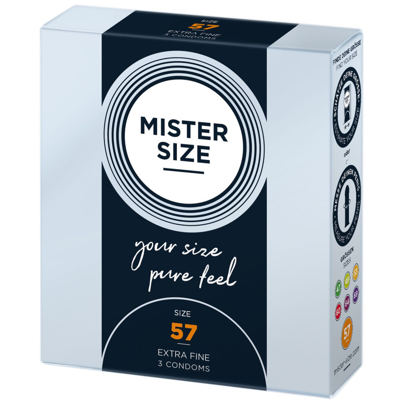 Презервативи Mister Size – Pure Feel – 57 (3 шт), товщина 0.05 мм