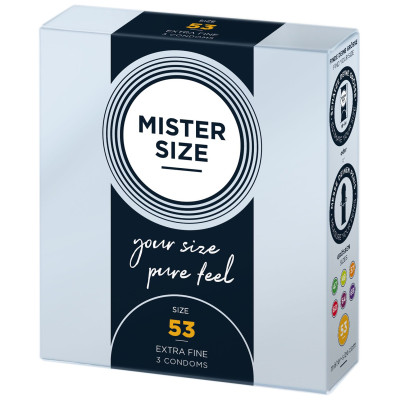 Презервативи Mister Size – Pure Feel – 53 (3 шт), товщина 0.05 мм