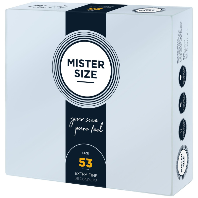 Презервативи Mister Size – Pure Feel – 53 (36 шт), товщина 0.05 мм