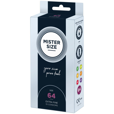 Презервативи Mister Size – Pure Feel – 64 (10 шт), товщина 0.05 мм