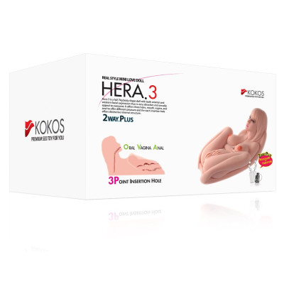 Мастурбатор Kokos Hera 3 2WayPlus з вібрацією та масажем