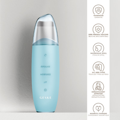 Мікрострумовий скрабер для шкіри та усунення чорних точок GESKE MicroCurrent Skin Scrubber&Blackhead Remover 9 в 1 turquoise