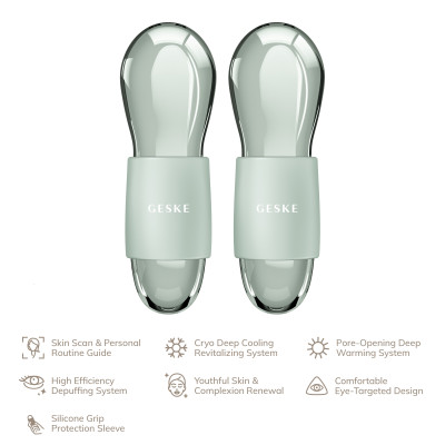 Подвійний масажер для очей GESKE Cool&Warm Duo Eye Massager 7 в 1 green