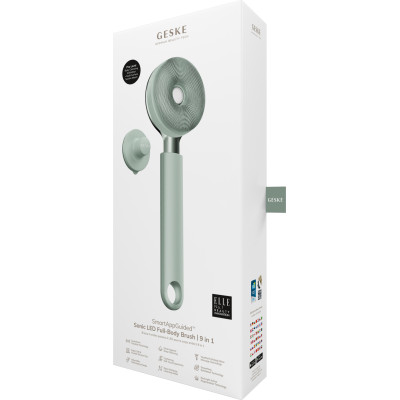 Звукова світлодіодна щітка для всього тіла GESKE Sonic LED Full-Body Brush&Intensive Exfoliator 9 в 1 green