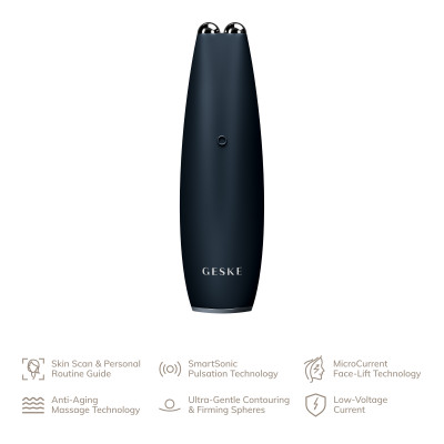 Мікрострумова ручка для підтяжки обличчя GESKE MicroCurrent Face-Lift Pen black
