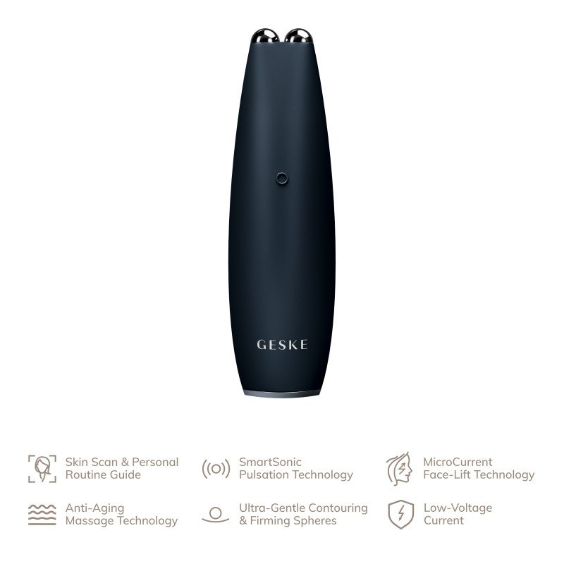 Мікрострумова ручка для підтяжки обличчя GESKE MicroCurrent Face-Lift Pen black
