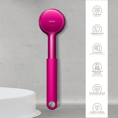 Звукова світлодіодна щітка для всього тіла GESKE Sonic LED Full-Body Brush&Intensive Exfoliator 9 в 1 magenta