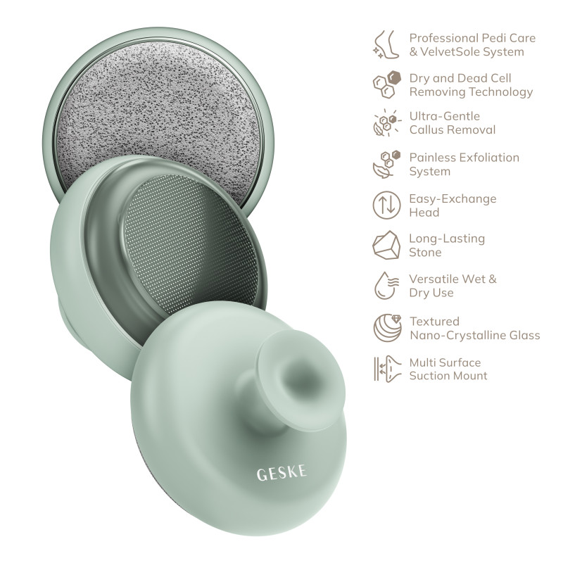 Набір для догляду за стопами з ручкою GESKE Dual Foot Smoothener 9 в 1 green