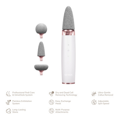 Шліфувальна пилка для стоп з додатковими насадками GESKE Electric Pumice Foot Smoothing Multi-Pen 8 в 1 starlight