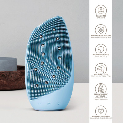 Очищувальна щітка для обличчя GESKE Sonic Thermo Facial Brush&Face-Lifter 8 в 1 aquamarine