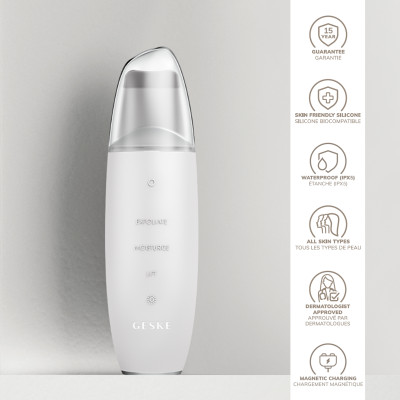 Мікрострумовий скрабер для шкіри та усунення чорних точок GESKE MicroCurrent Skin Scrubber&Blackhead Remover 9 в 1 white