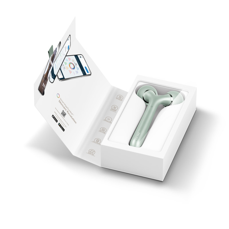Електронний ультразвуковий ролик для обличчя та тіла GESKE Sonic Facial&Body Roller 4 в 1 green